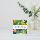 Fettfarbige Abstrakte Blumengestapel Quadratische Visitenkarte (Stehend Vorderseite)