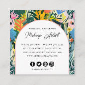 Fettfarbige Abstrakte Blumengestapel Quadratische Visitenkarte (Rückseite)