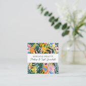 Fettfarbige Abstrakte Blumengestapel Quadratische Visitenkarte (Stehend Vorderseite)