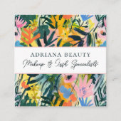 Fettfarbige Abstrakte Blumengestapel Quadratische Visitenkarte (Vorderseite)