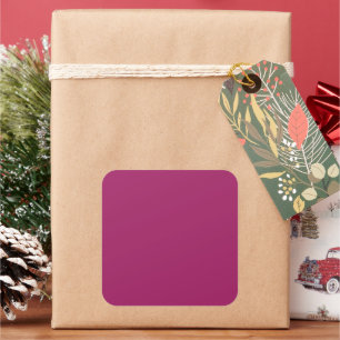 Fettfarbige Block-Hochzeits-Einladung – Magenta Quadratischer Aufkleber