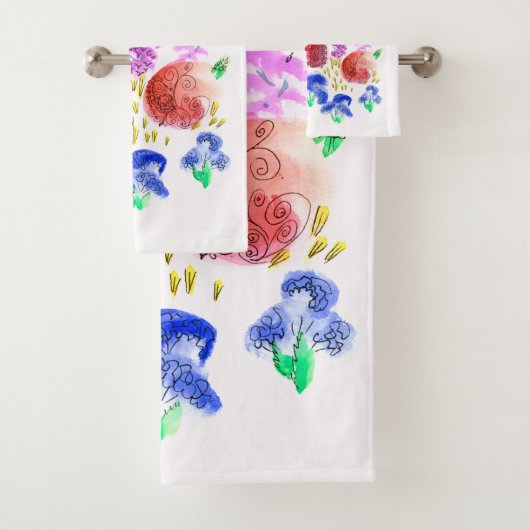 Fettfarbige Blumenmatte Badhandtuch Set (Insitu)