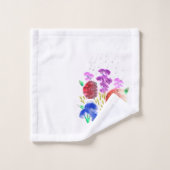 Fettfarbige Blumenmatte Badhandtuch Set (Waschlappen)