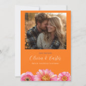 Fettfarbige Blumenvorlage Foto Speichern zur Erinn Save The Date (Vorderseite)