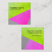 Fettfarbige Chic-Farbblöcke Quadratische Visitenkarte (Vorne/Hinten)