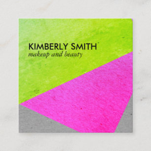Fettfarbige Chic-Farbblöcke Quadratische Visitenkarte