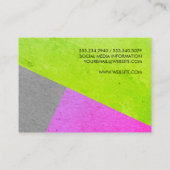 Fettfarbige Chic-Farbblöcke Visitenkarte (Rückseite)