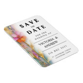 Fettfarbige, florale Save the Date-Karte Magnet (Rechte Seite)