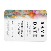 Fettfarbige, florale Save the Date-Karte Magnet (Horizontal)