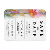 Fettfarbige, florale Save the Date-Karte Magnet (Horizontal)