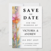 Fettfarbige, florale Save the Date-Karte Save The Date (Vorderseite)