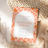 Fettfarbige Retro Arch Graduation Party Einladung