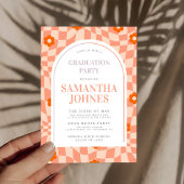 Fettfarbige Retro Arch Graduation Party Einladung