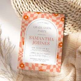 Fettfarbige Retro Arch Graduation Party Einladung