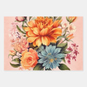 Fettfarbige, Vintage Blüte Inspiriert Geschenkpapier Set (Vorderseite 2)