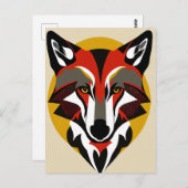 Fettfarbiger Fox Postkarte (Vorne/Hinten)
