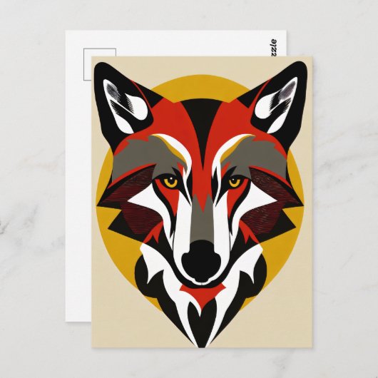 Fettfarbiger Fox Postkarte (Vorne/Hinten)