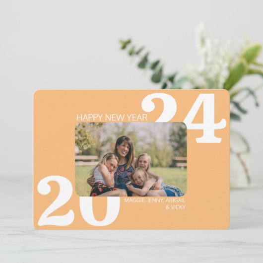 Fettfarbiges Foto Feiertagskarte (Stehend Vorderseite)