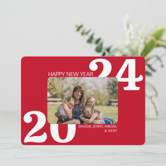 Fettfarbiges Foto Feiertagskarte (Stehend Vorderseite)