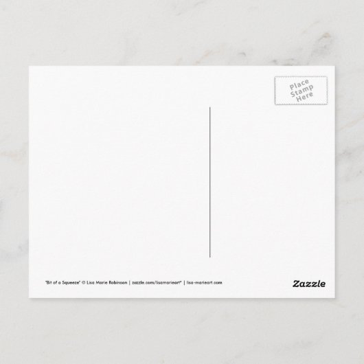 Fettflasche Katze im Katzenflap Postkarte (Rückseite)