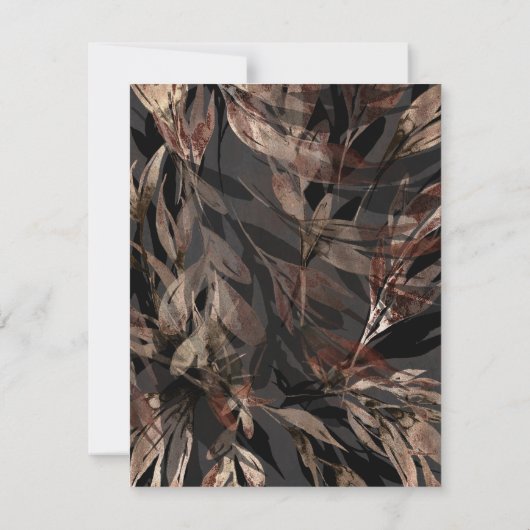 Fettflorale botanische Hochzeit retten das Datum Einladung (Rückseite)