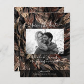 Fettflorale botanische Hochzeit retten das Datum Einladung (Vorne/Hinten)