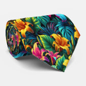 Fettflorale Explosion in elektrischen Farben Krawatte (Gerollt)