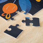 Fettflorale Illustration in Orange und Blau Puzzle (Seite)