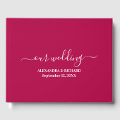 Fettflorale Monogramm-Hochzeit Gästebuch (Vorderseite)