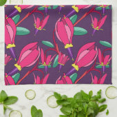 Fettflorale Shooting Star Pink / Lila Wildblume Geschirrtuch (Gefaltet)