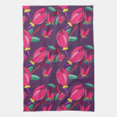 Fettflorale Shooting Star Pink / Lila Wildblume Geschirrtuch (Vertikal)