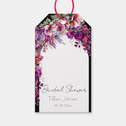 Fettflorales Brautparty Geschenkanhänger (Vorderseite)