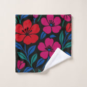 Fettflorales Muster Badhandtuch Set (Waschlappen)