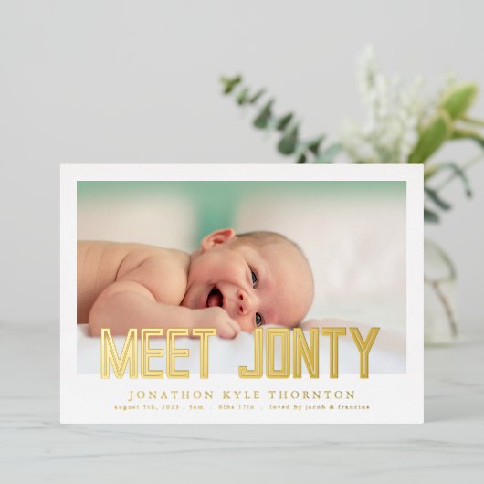 Fettfolie | Foto Collage Babygeburt Ankündigung (Stehend vorne)