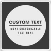 Fettformatierte, benutzerdefinierbare Textvorlage Aufkleber (Vorderseite)