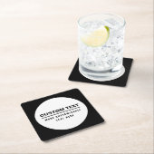 Fettformatierte, benutzerdefinierbare Textvorlage Rechteckiger Pappuntersetzer (Vor Ort)