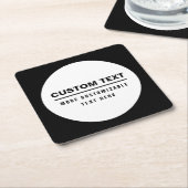 Fettformatierte, benutzerdefinierbare Textvorlage Rechteckiger Pappuntersetzer (angewinkelt)