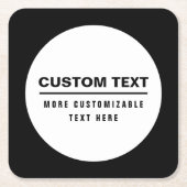 Fettformatierte, benutzerdefinierbare Textvorlage Rechteckiger Pappuntersetzer (Vorderseite)