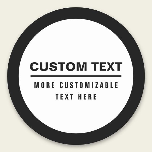 Fettformatierte, benutzerdefinierbare Textvorlage Runder Aufkleber