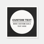 Fettformatierte, benutzerdefinierbare Textvorlage Serviette (Vorderseite)