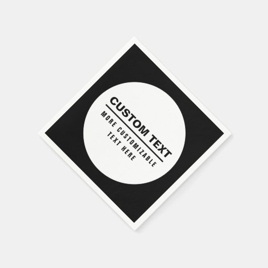 Fettformatierte, benutzerdefinierbare Textvorlage Serviette (Ecke)