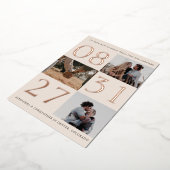 Fettformatierte Date Triple-Foto-Save the Date-Kar Folieneinladung (Gedreht)