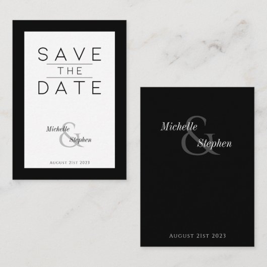 Fettformatierte monochrome Flachkarte Save the Dat Mitteilungskarte (Vorne/Hinten)