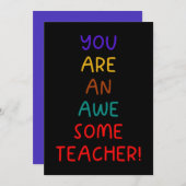 Fettformatierte Phantastische Teacher-Grußkarte (Vorne/Hinten)