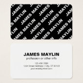 Fettformatierter bearbeitbarer Name | Einfach Schw (Vorne & Hinten)