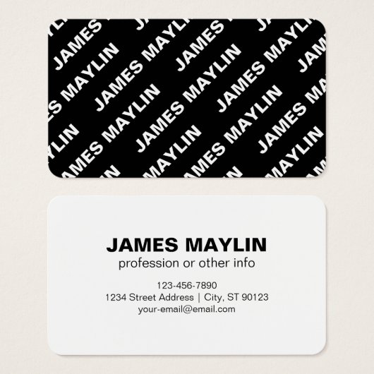 Fettformatierter bearbeitbarer Name | Einfach Schw (Vorne & Hinten)