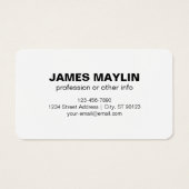 Fettformatierter bearbeitbarer Name | Einfach Schw (Rückseite)