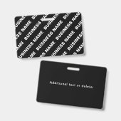 Fettformatierter bearbeitbarer Name | Einfach Schw Ausweis (Front & Back)