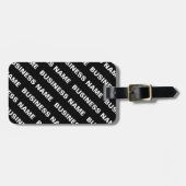 Fettformatierter bearbeitbarer Name | Einfach Schw Gepäckanhänger (Vorderseite horizontal)