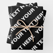 Fettformatierter bearbeitbarer Name | Einfach Schw Geschenkpapier Set (Beispiel)
